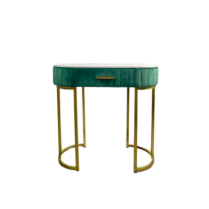 Green Dressing Table/Console Unit with Faux Marble Top