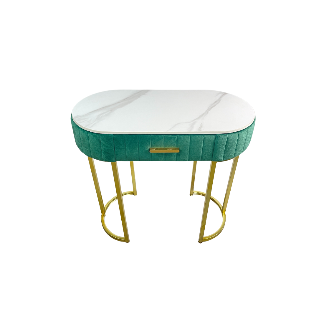 Green Dressing Table/Console Unit with Faux Marble Top