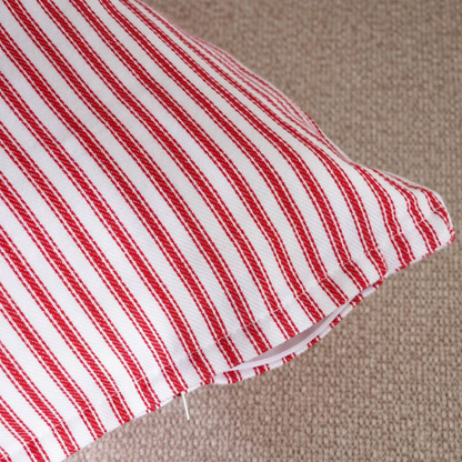 Red Striped Cushion Cover