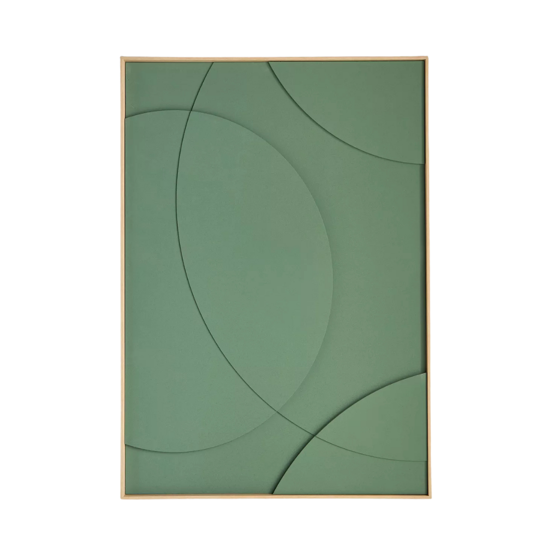 Green Wall Art with Wooden Frame