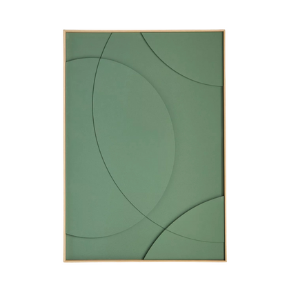 Green Wall Art with Wooden Frame