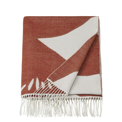 Rust Throw with Floral Pattern