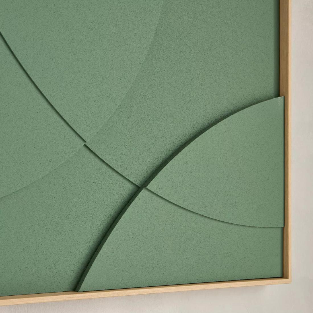 Green Wall Art with Wooden Frame