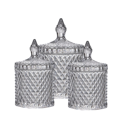 Clear Santo Crystal Canister with Lid