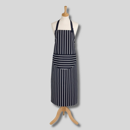 Navy Blue Striped Apron