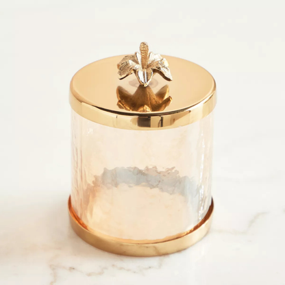 Glass Canister with Floral Lid