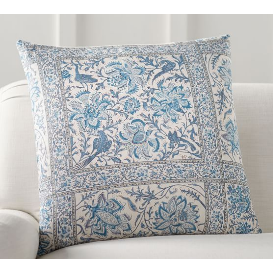 Blue Floral Paisley Cushion