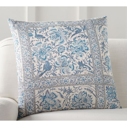 Blue Floral Paisley Cushion