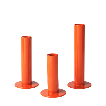 Orange Taper Candle Holder Set