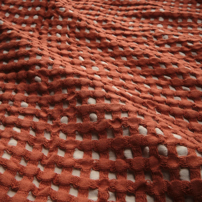 Burnt Orange Textured Bedspread