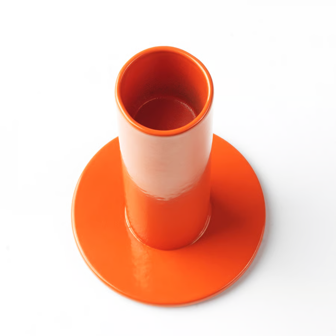 Orange Taper Candle Holder Set
