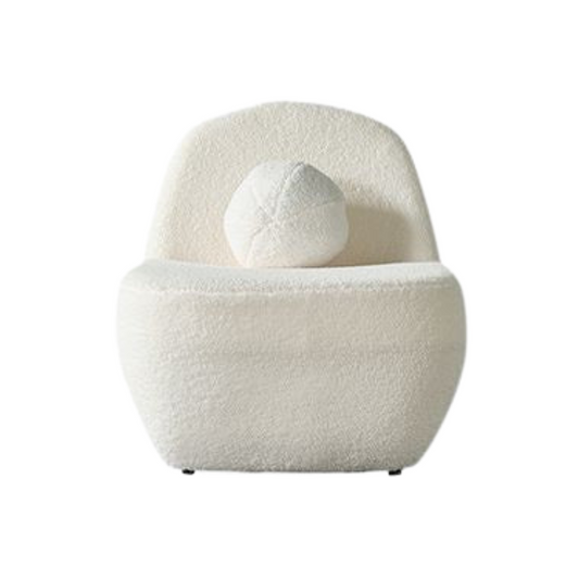 White Boucle Accent Chair