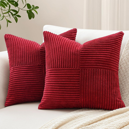 Red Geometric Cushion Cover