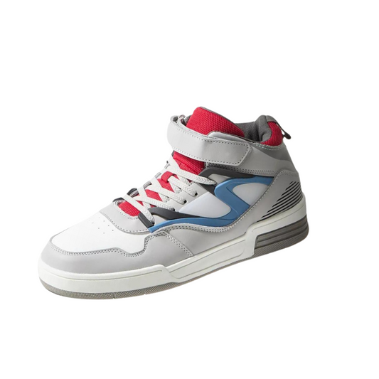 Red/Blue High Top Trainers with Lace-Up Closure