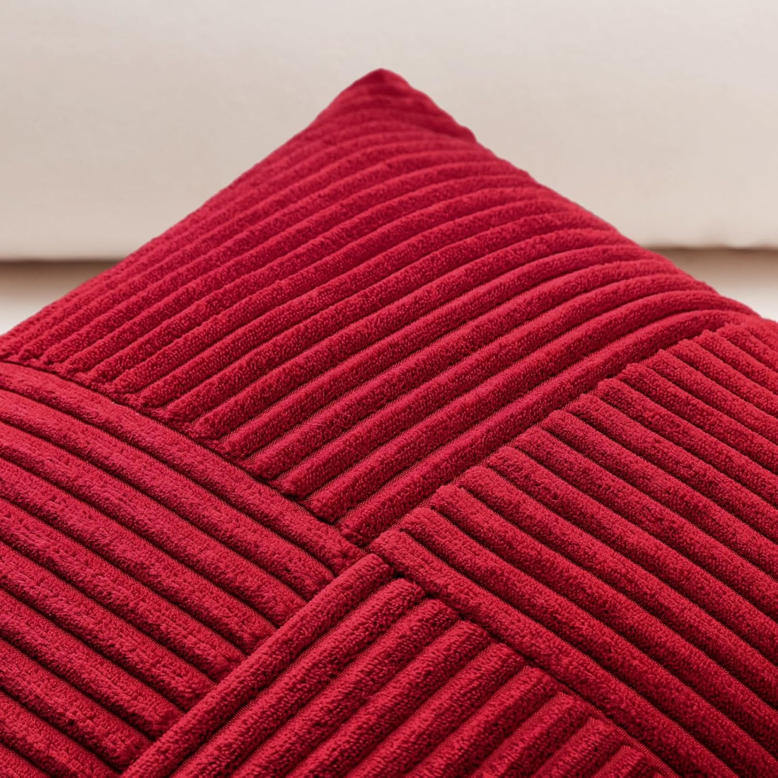 Red Geometric Cushion Cover