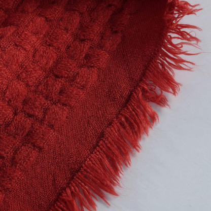 Red Wool Throw Blanket
