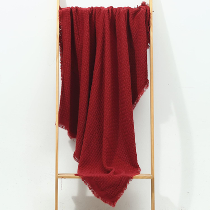 Red Wool Throw Blanket