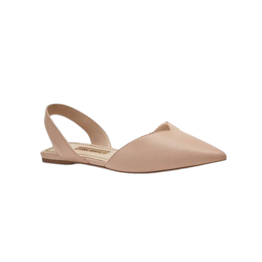 Nude Pointed Toe Flat Slingback Shoes