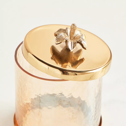 Glass Canister with Floral Lid