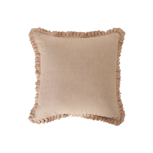Striped Cushion with Ruffles