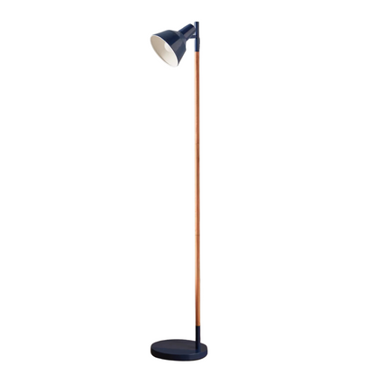 Blue and Wooden Floor Lamp