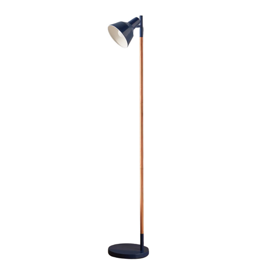 Blue and Wooden Floor Lamp