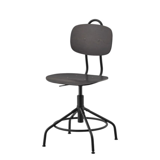 Black Swivel Chair with Back Rest and Adjustable Height