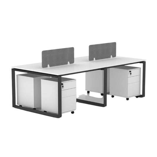 Large 4 Seater Work Space Table with Grey Partitions