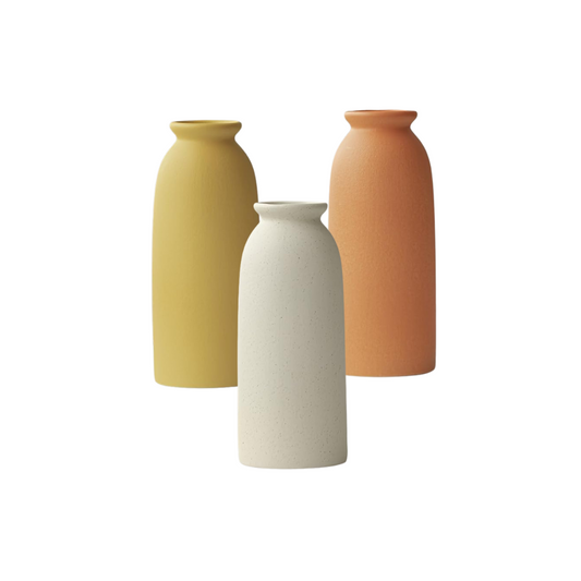 Set of 3 Modern Colorful Ceramic Vases