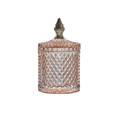 Amber Santo Crystal Canister with Lid
