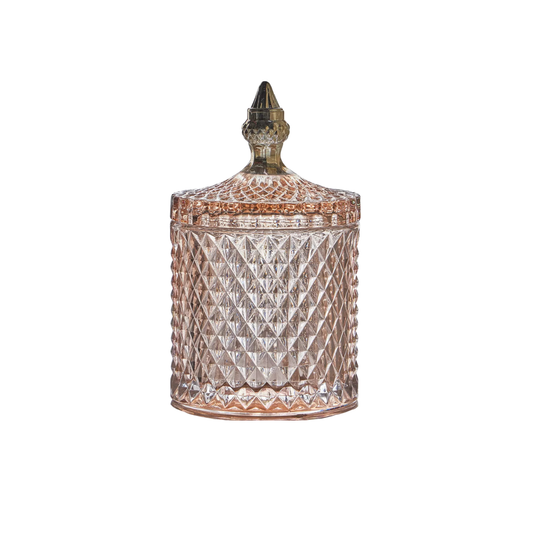 Amber Santo Crystal Canister with Lid