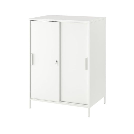 White Cabinet with Sliding Doors