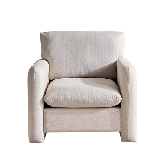 Off White Textured Accent Chair