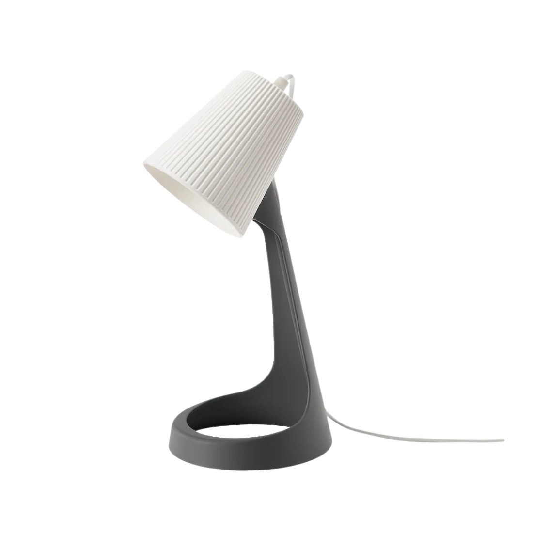 White/Grey Ribbed Table Lamp