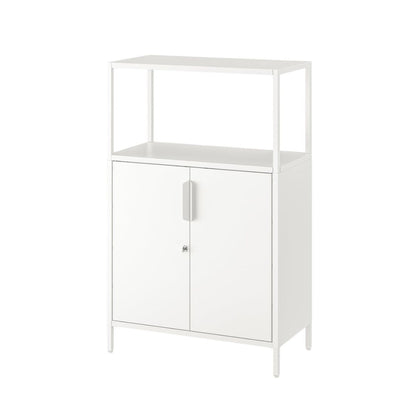 White Filing Cabinet with Shelf