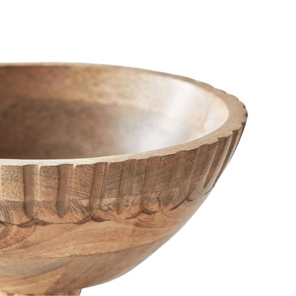 Wooden Engraved Fruit Bowl with Stand
