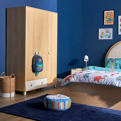 Children's 3 Door Oak Wardrobe