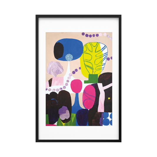 Abstract Colorful Artwork with Black Frame