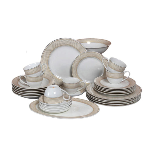 32 Piece Dinner Set with Gold Detailing