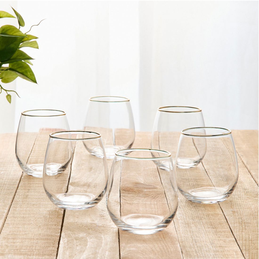 Short Glasses with Gold Rim
