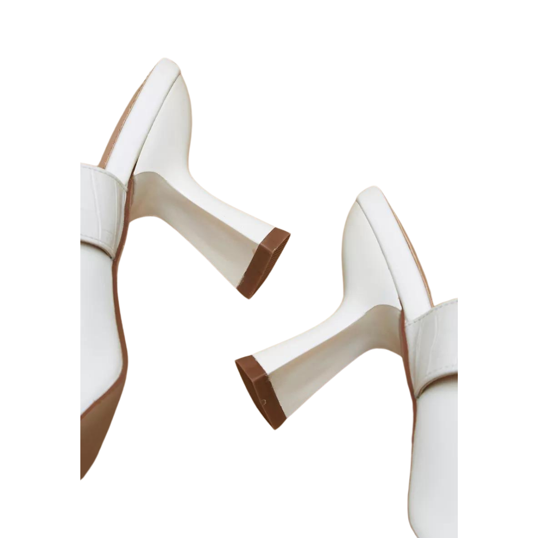 White Women's Stiletto Mules