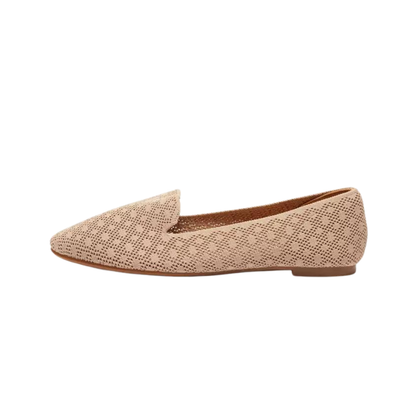 Nude Textured Slip-On Ballerina Shoes