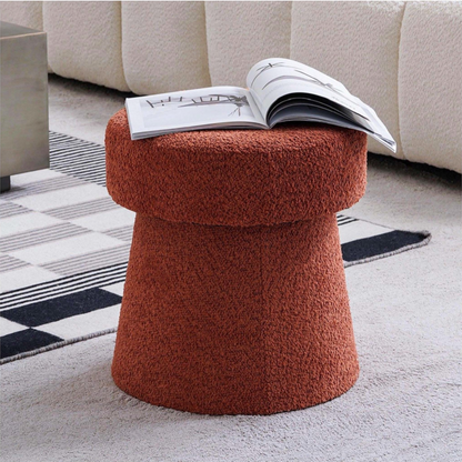 Terracotta Boucle Ottoman