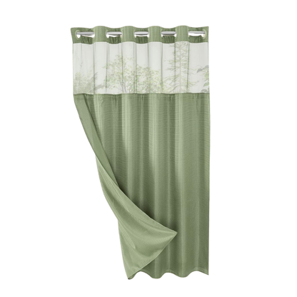 Sage Green and Sheer Shower Curtains