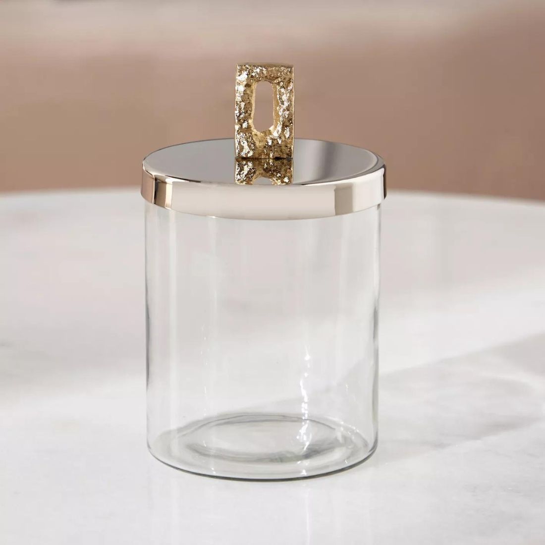 Large Bijoux Canister with Geometric Lid