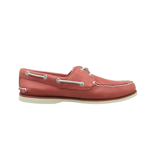 Unisex Coral Leather Boat Shoes