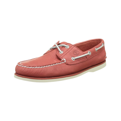 Unisex Coral Leather Boat Shoes