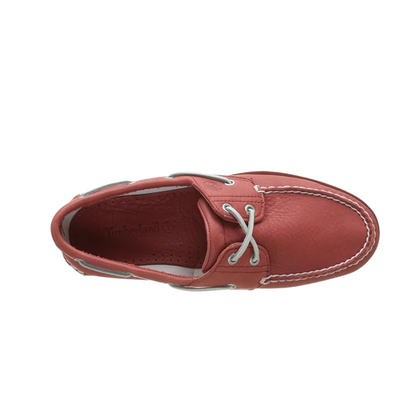 Unisex Coral Leather Boat Shoes