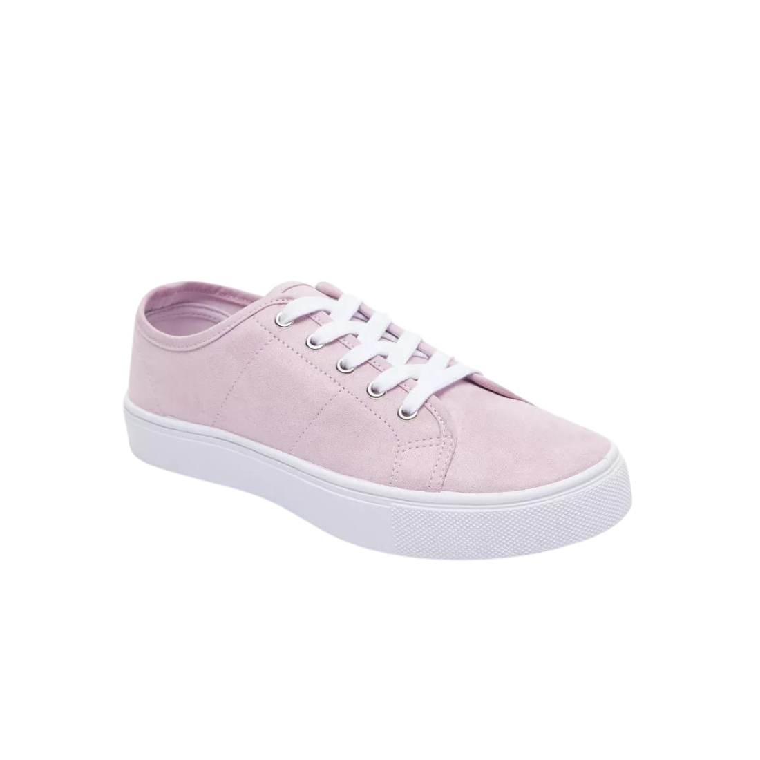 Lilac Lace-Up Canvas Shoes