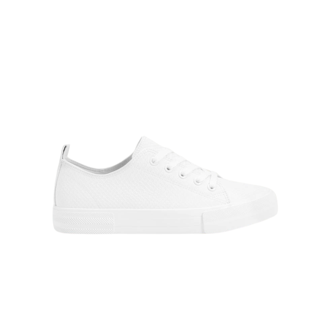 White Animal Embossed Textured Sneakers